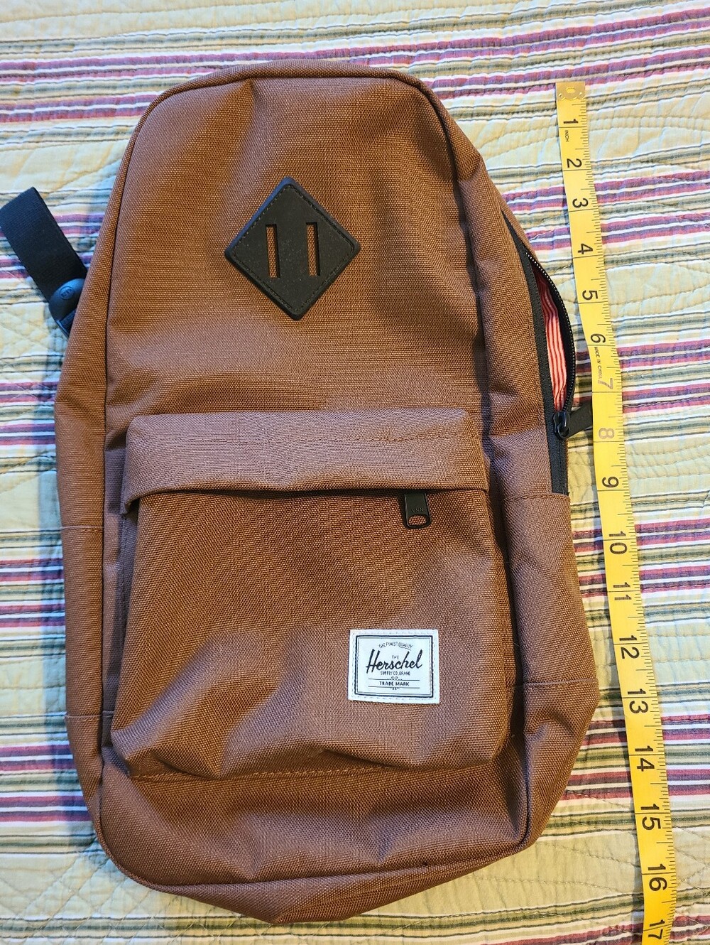 NWOT Herschel Supply Company Brown Canvas Shoulder Bag with Front Pocket